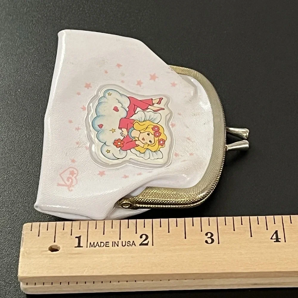 RARE Fairy Coin Purse White Kiss-Lock Clasp Vinyl Angel Girls Kids Child's T VTG